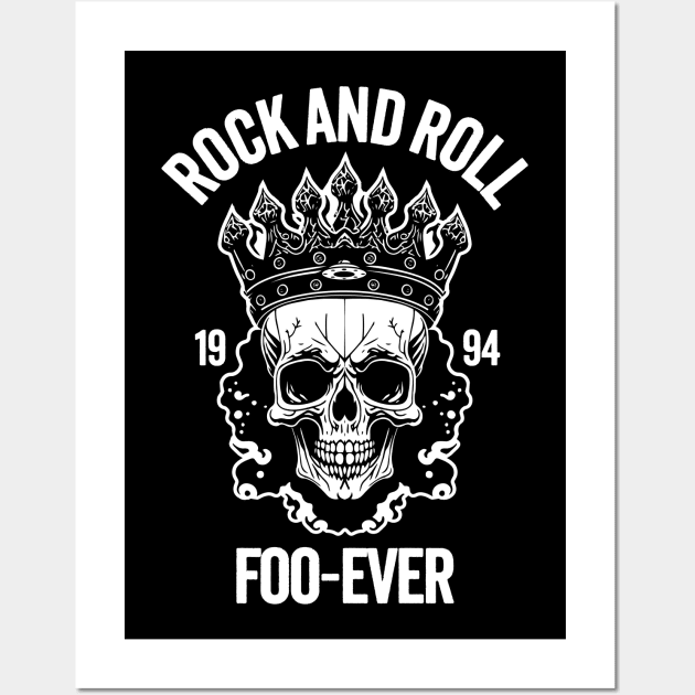 Rock and Roll Foo-Ever: Vintage Skull Wearing A Crown Wall Art by TwistedCharm